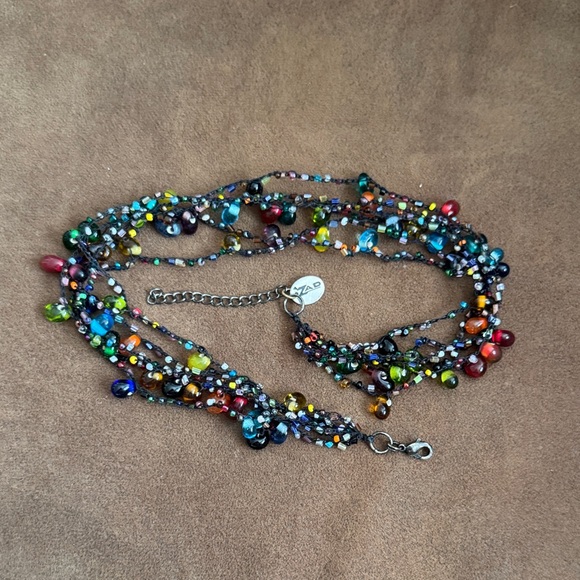 ZAD Multi Strand Glass Bead Necklace ~18” Colorful - Picture 1 of 6